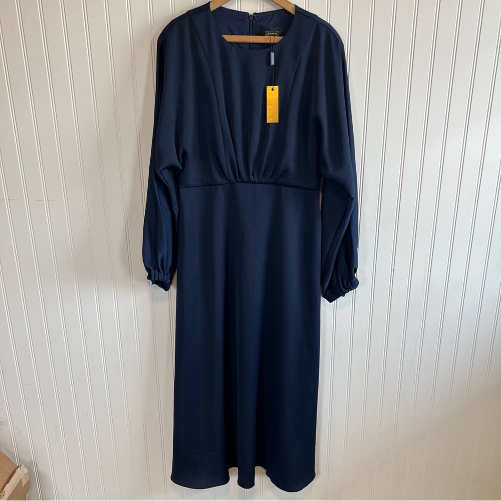 Elegant Navy Blue Women's Dress alexia Admor size 8 NWT modest‎ pockets